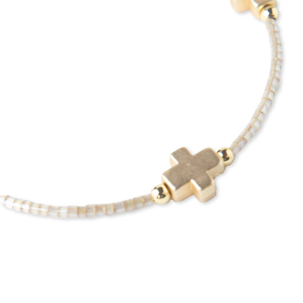 Faithful Cross Bangle-Smoky Quartz | Christian