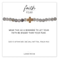 Faith Over Fear Cross Bracelet-Cloudy Quartz Faceted | Christian