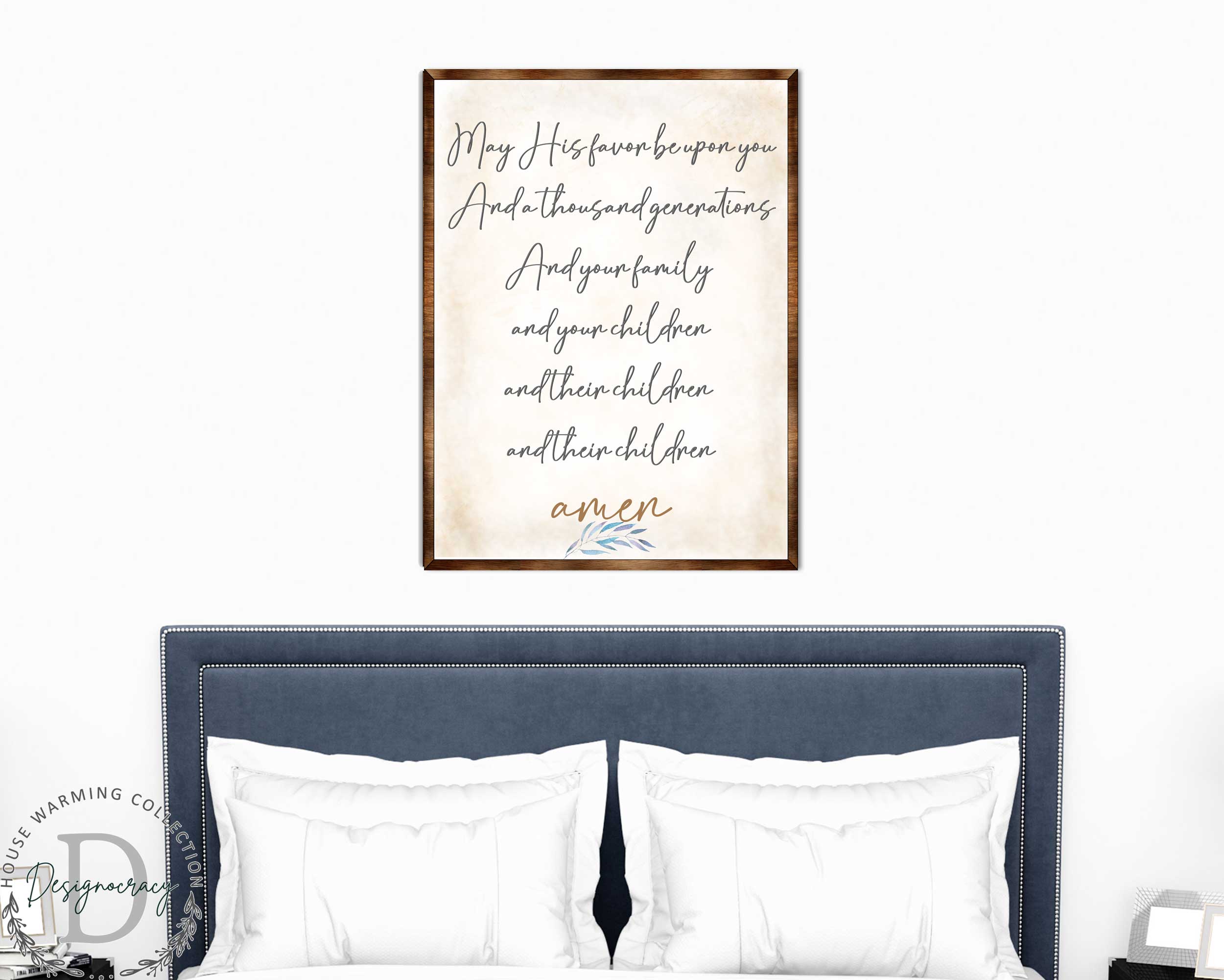 Blessing Quote Sign- May His Favor Be Upon You - Housewarming gift - Gift for newlyweds - Bible Verse scripts - Christian sign decor - Wedding gift - Blessing sign - Living room decor - 310353