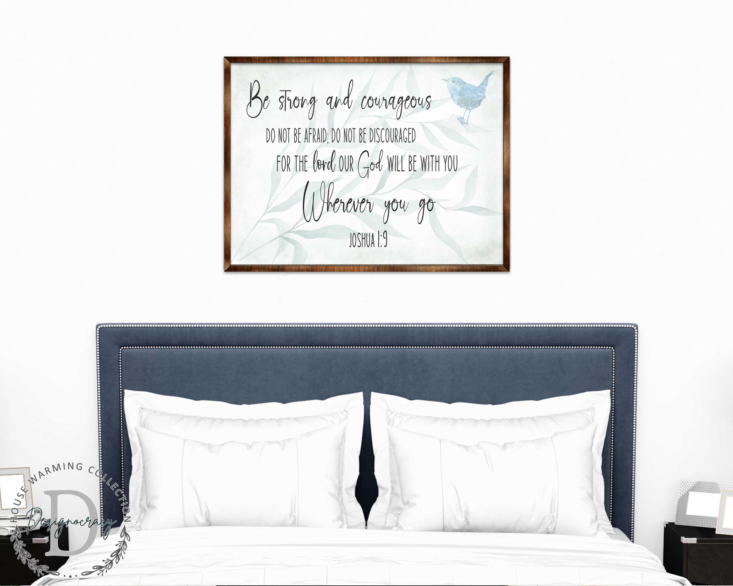 Be Strong and Courageous - God Will Be With You - Wooden Christian Art - Contemporary Sign - Living Room Decor - Joshua 1:9 - Inspirational Wall Art - 310331